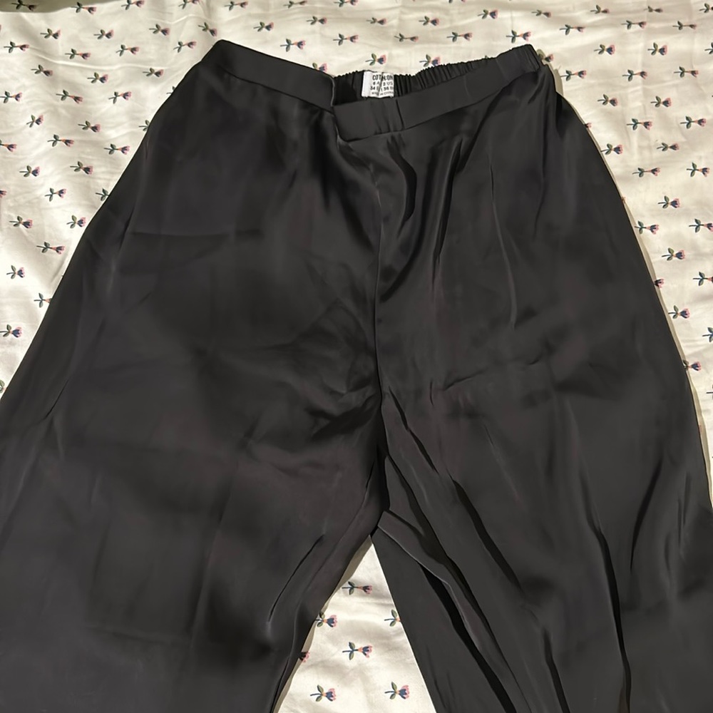 Cotton On wide legged black satin pants